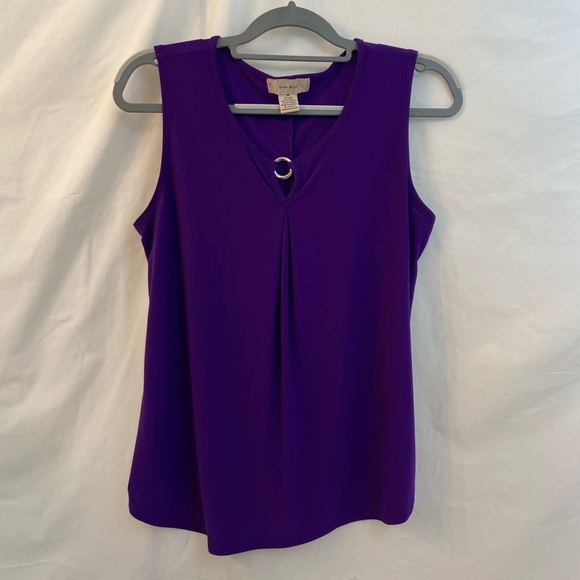 Diana Belle, Purple Sleeveless Blouse, Medium - Picture 4 of 10